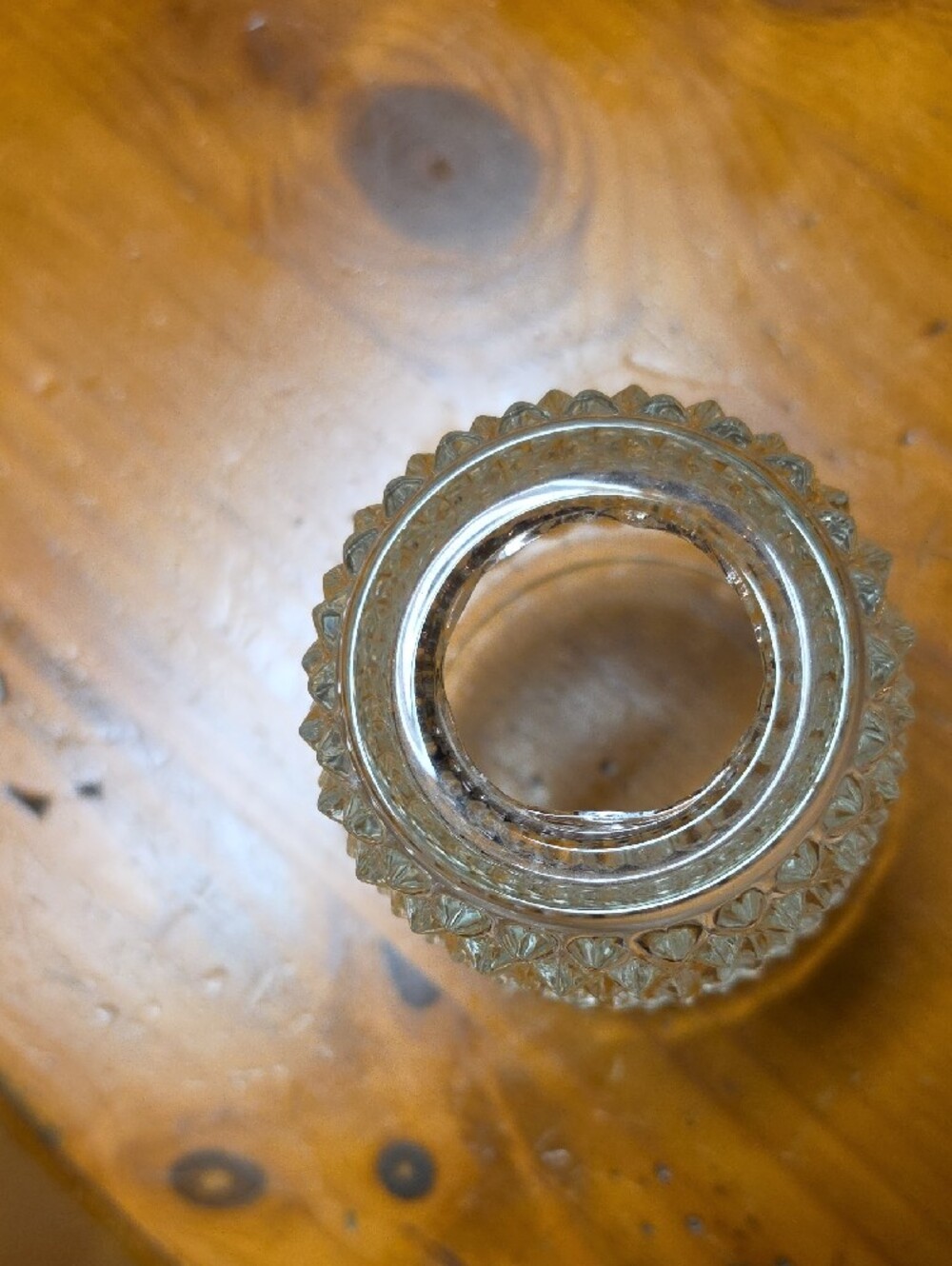 Vintage Indiana Glass Clear Diamond Fairy Lamp - Picture 3 of 4